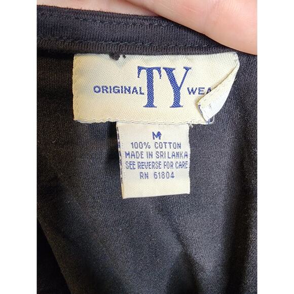 Vtg 90s Y2k TY Original Black White Zebra Cotton Maxi Side Slit Tank Dress M - Picture 7 of 7